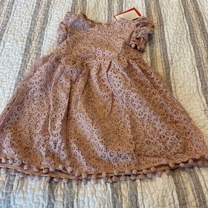 NWT size 6 dusty pink lace dress
